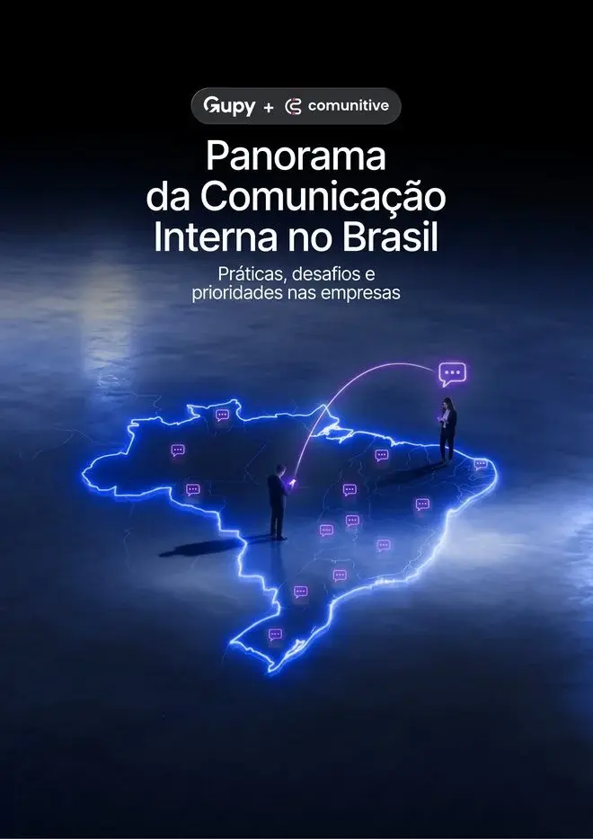 Capa do relatório Panorama da Comunicação Interna no Brasil, da Gupy e da Comunitive